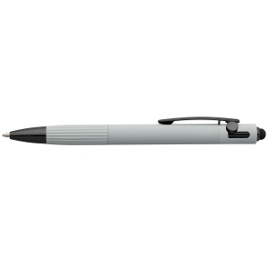 Stylo à bille Saga, aluminium recyclé, mécanisme à bouton-poussoir et stylet (+Laser) 8