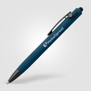Stylo à bille Saga, aluminium recyclé, mécanisme à bouton-poussoir et stylet (+Laser) 19