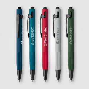 Stylo à bille Saga, aluminium recyclé, mécanisme à bouton-poussoir et stylet (+Laser) 20