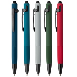 Stylo à bille Saga, aluminium recyclé, mécanisme à bouton-poussoir et stylet (+Laser) 13