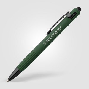 Stylo à bille Saga, aluminium recyclé, mécanisme à bouton-poussoir et stylet (+Laser) 16