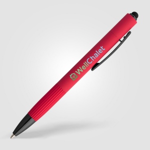 Stylo à bille Saga, aluminium recyclé, mécanisme à bouton-poussoir et stylet (+Laser) 4
