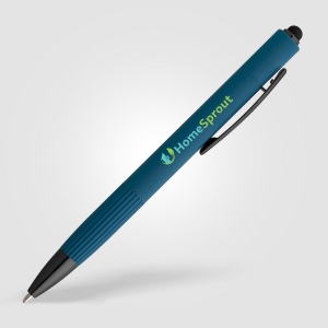 Stylo à bille Saga, aluminium recyclé, mécanisme à bouton-poussoir et stylet (+Laser) 6