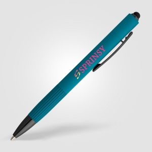 Stylo à bille Saga, aluminium recyclé, mécanisme à bouton-poussoir et stylet (+Laser) 5