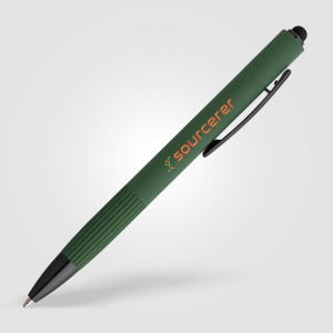 Stylo à bille Saga, aluminium recyclé, mécanisme à bouton-poussoir et stylet (+Laser) 3