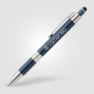 Stylo Adorn en aluminium recyclé avec finition chromée et stylet (+Laser) 16