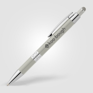 Stylo Adorn en aluminium recyclé avec finition chromée et stylet (+Laser) 14
