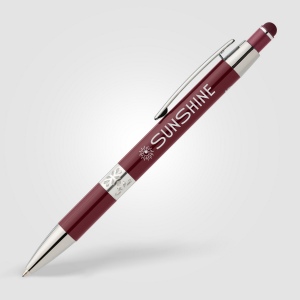 Stylo Adorn en aluminium recyclé avec finition chromée et stylet (+Laser) 15