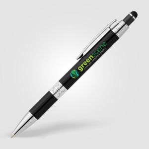 Stylo Adorn en aluminium recyclé avec finition chromée et stylet (+Laser) 2