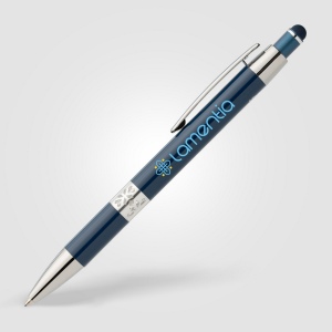 Stylo Adorn en aluminium recyclé avec finition chromée et stylet (+Laser) 6