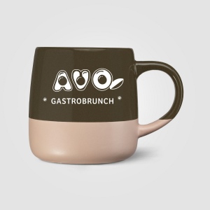 Mug Atlas, céramique, design à blocs de couleur - 445 ml (+Sérigraphie)