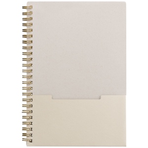 Carnet Lino, papier FSC, couverture à spirales, pages verticales- A5 (+Sérigraphie) 6