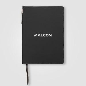 Carnet Malmö à couverture souple recyclée + stylo – A5 (+Sérigraphie) 12
