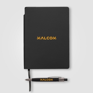 Carnet Malmö à couverture souple recyclée + stylo – A5 (+Sérigraphie) 4