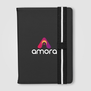 Journal rechargeable Newport en PU recyclé à motif chevron – A5 (+Sérigraphie) 2
