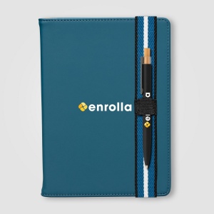 Set de Stylos Newport Recyclés Chevron avec Carnet Rechargeable – A5 (+4 Colour Inkjet) 4