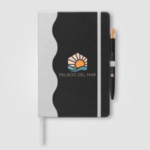 Carnet Grete à motif vagues + stylo - A5 (+Sérigraphie)