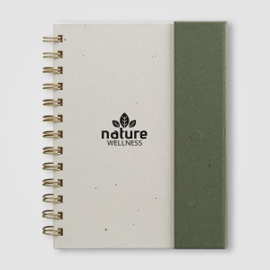 Organiseur Halden, papier FSC, carnet à spirales avec notes adhésives - B6 (+Sérigraphie) 3