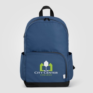 Sac à dos Kora, double poche, fermeture éclair dorée, rPET, 38 cm - 20 L (+Sérigraphie) 10