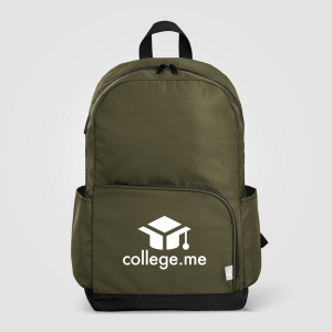 Sac à dos Kora, double poche, fermeture éclair dorée, rPET, 38 cm - 20 L (+Sérigraphie)