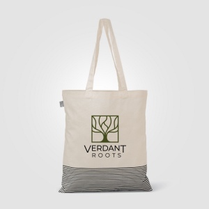 Sac fourre-tout Aro en coton recyclé micro-rayures – 9,7 L (+Sérigraphie) 7