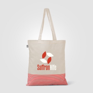 Sac fourre-tout Aro en coton recyclé micro-rayures – 9,7 L (+Sérigraphie) 9