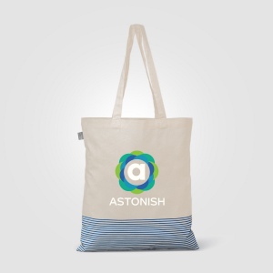 Sac fourre-tout Aro en coton recyclé micro-rayures – 9,7 L (+Sérigraphie) 11