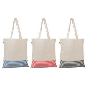Sac fourre-tout Aro en coton recyclé micro-rayures – 9,7 L (+Sérigraphie) 12