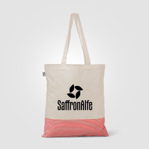 Sac fourre-tout Aro en coton recyclé micro-rayures – 9,7 L (+Sérigraphie) 3