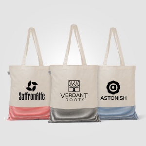 Sac fourre-tout Aro en coton recyclé micro-rayures – 9,7 L (+Sérigraphie) 5