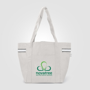 Sac fourre-tout Newport en polyester recyclé à rayures – 20 L (+Sérigraphie) 11