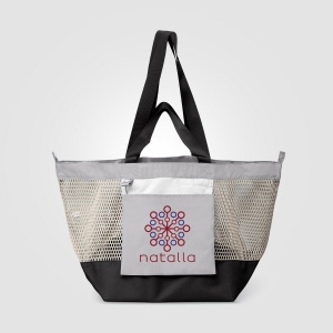 Sac fourre-tout Neri en maille recyclée pliable – 45 L (+Sérigraphie) 12