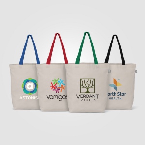 Sac shopping Tonga en coton recyclé à anses colorées – 11 L (+Sérigraphie) 16