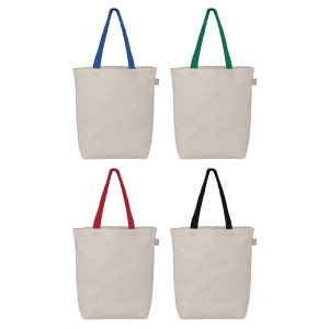 Sac shopping Tonga en coton recyclé à anses colorées – 11 L (+Sérigraphie) 11