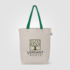 Sac shopping Tonga en coton recyclé à anses colorées – 11 L (+Sérigraphie) 14