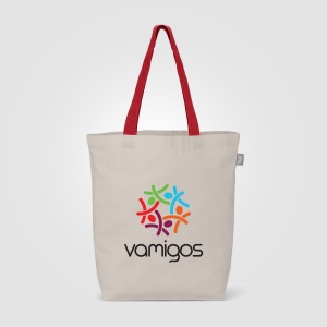 Sac shopping Tonga en coton recyclé à anses colorées – 11 L (+Sérigraphie) 15