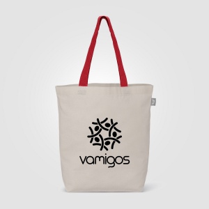 Sac shopping Tonga en coton recyclé à anses colorées – 11 L (+Sérigraphie) 5