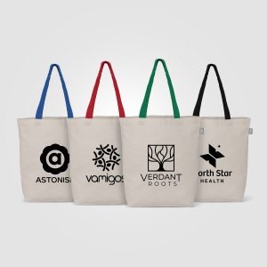 Sac shopping Tonga en coton recyclé à anses colorées – 11 L (+Sérigraphie) 6