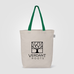 Sac shopping Tonga en coton recyclé à anses colorées – 11 L (+Sérigraphie) 4