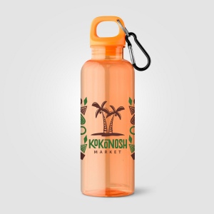Gourde de vélo Doli, bouchon à vis avec mousqueton, rPET - 500 ml (+Sérigraphie) 6