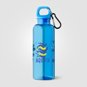 Gourde de vélo Doli, bouchon à vis avec mousqueton, rPET - 500 ml (+Sérigraphie) 4