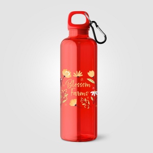 Gourde de vélo Doli, bouchon à vis avec mousqueton, rPET, 740 ml (+Sérigraphie) 7