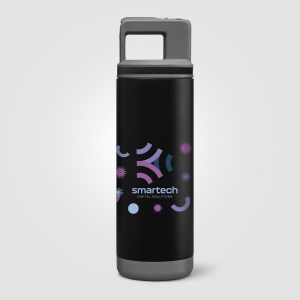 Bouteille Grosche Alpine, acier inoxydable, paille amovible, bouchon flip n’ sip - 590 ml (+Sérigraphie) 2