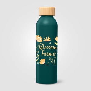 Gourde Eden en aluminium avec couvercle en bambou – 590 ml (+Sérigraphie) 3