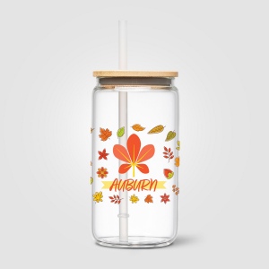Gobelet Cádiz en verre avec couvercle en bambou - 500 ml (+Sérigraphie)