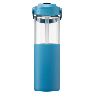 Gourde Juno en verre avec manchon silicone et paille – 590 ml (+Sérigraphie) 10
