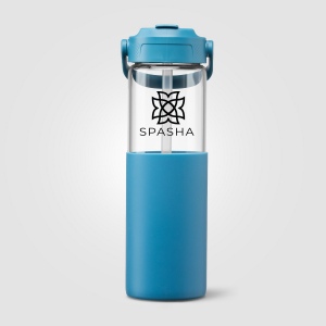 Gourde Juno en verre avec manchon silicone et paille – 590 ml (+Sérigraphie) 11