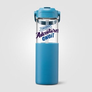 Gourde Juno en verre avec manchon silicone et paille – 590 ml (+Sérigraphie) 4
