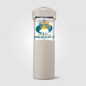 Gourde Juno en verre avec manchon silicone et paille – 590 ml (+Sérigraphie) 5