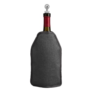 Housse isotherme Nest pour bouteille de vin, polyester recyclé chiné - 16,3 x 22,5 cm (+Sérigraphie) 3